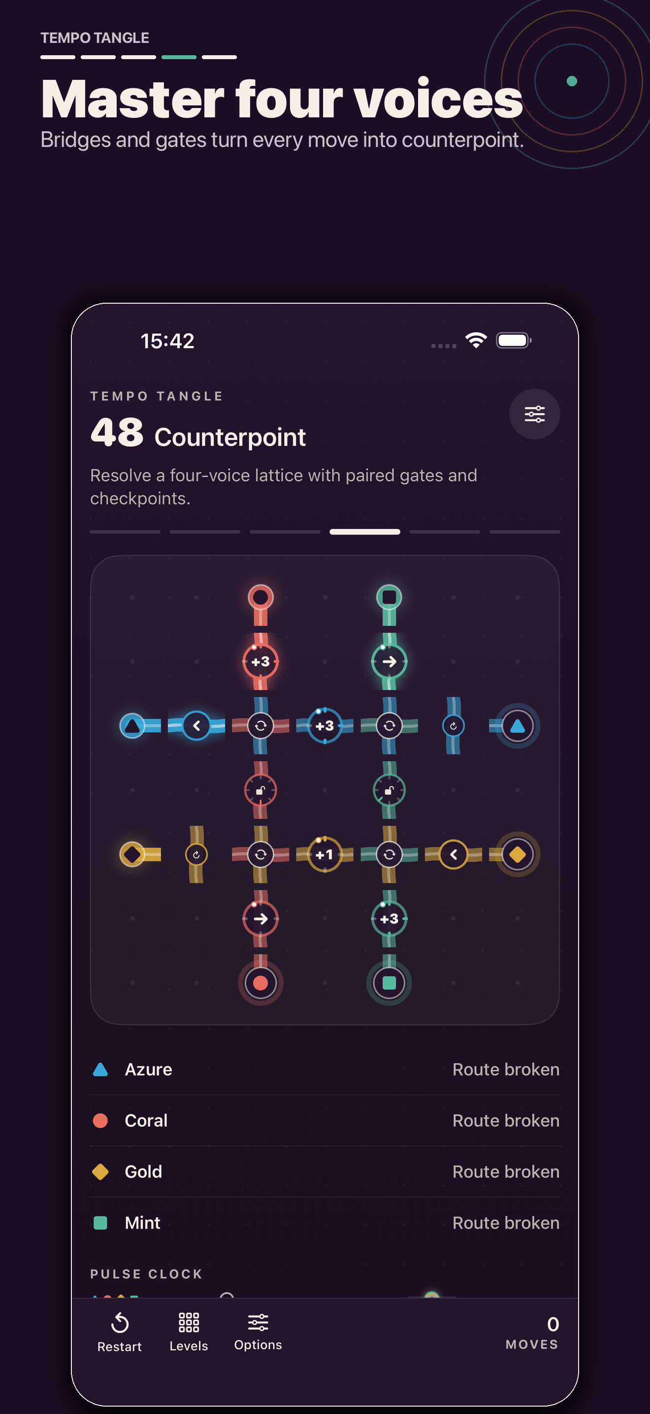 Advanced four-voice Tempo Tangle puzzle
